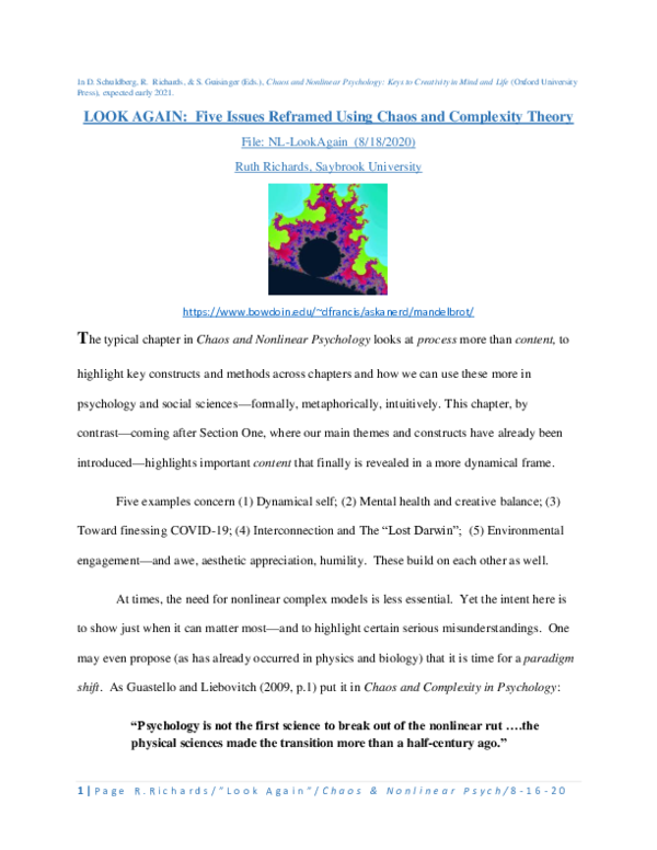 (PDF) LOOK AGAIN: Five Issues Reframed Using Chaos and Complexity Theory