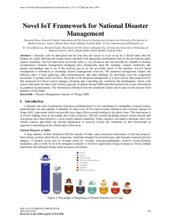 (PDF) Novel IoT Framework for National Disaster Management