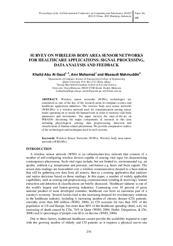 (PDF) Survey on Wireless Body Area Sensor Networks for Healthcare ...