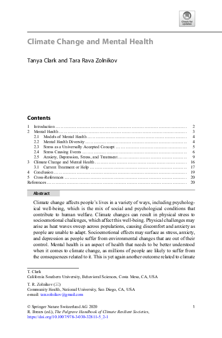 (PDF) Climate Change and Mental Health