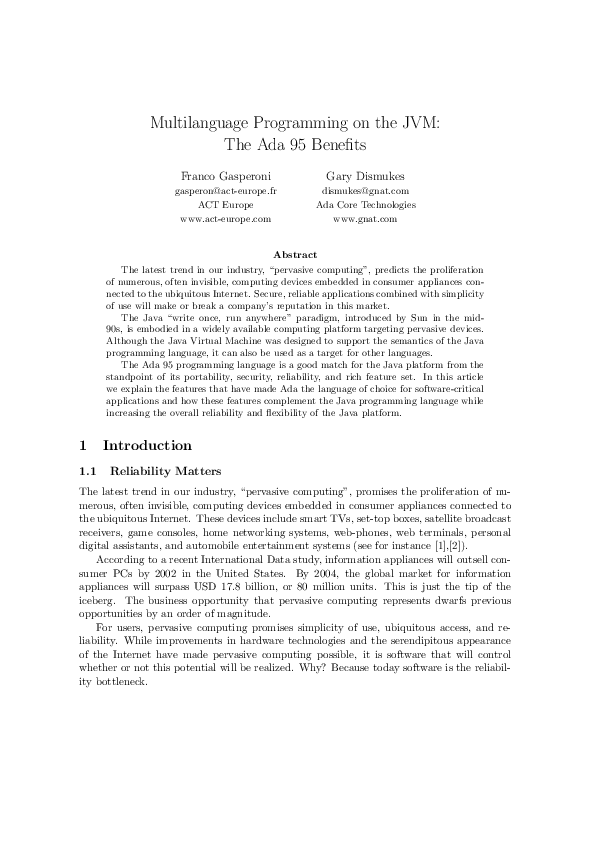 (PDF) Multilanguage programming on the JVM | Franco Gasperoni ...