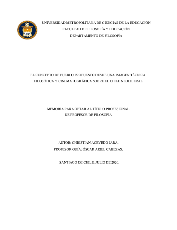 Memoria de título de Christian Acevedo