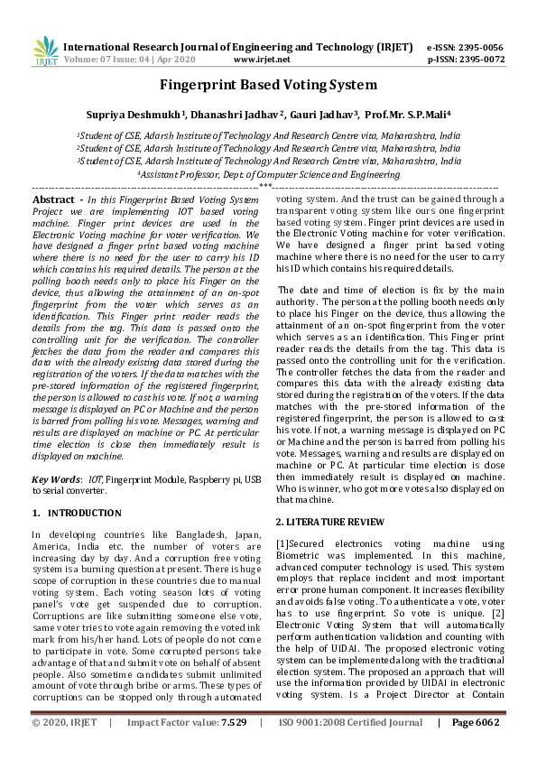  pdf irjet fingerprint based voting system