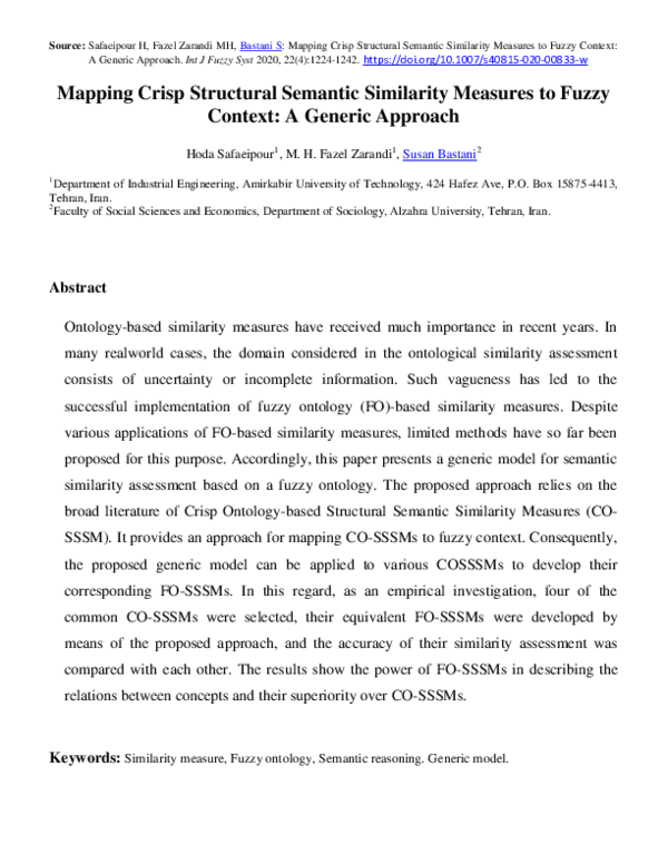 (PDF) Mapping Crisp Structural Semantic Similarity Measures to Fuzzy ...
