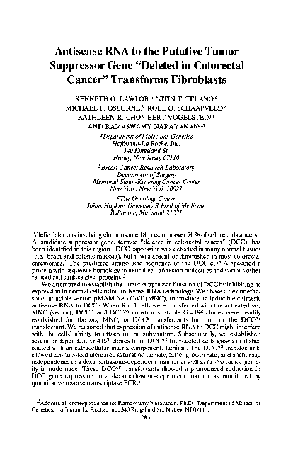(PDF) Antisense RNA to the Putative Tumor Suppressor Gene “Deleted in ...