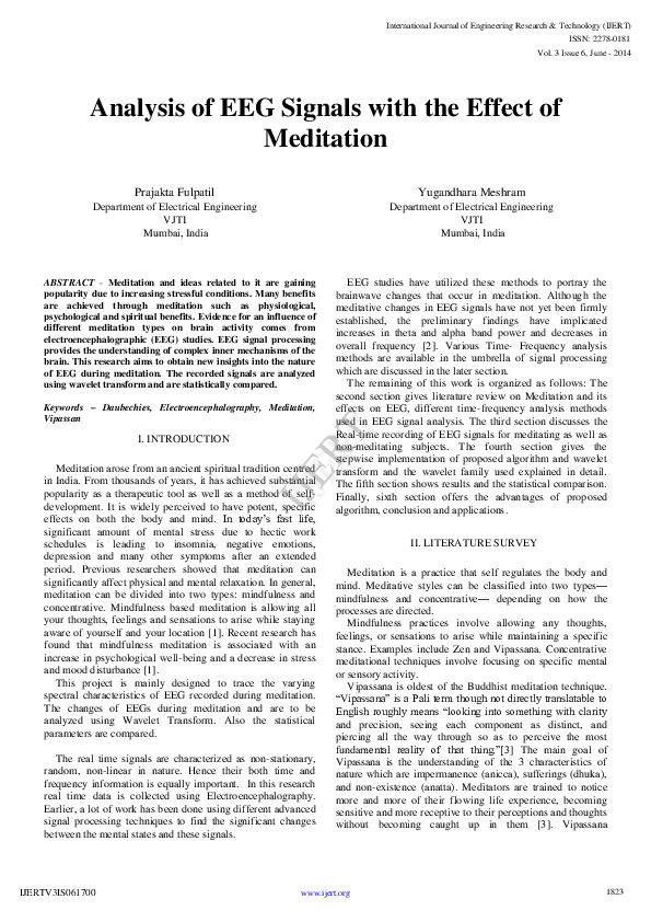 (PDF) IJERT-Analysis of EEG Signals with the Effect of Meditation