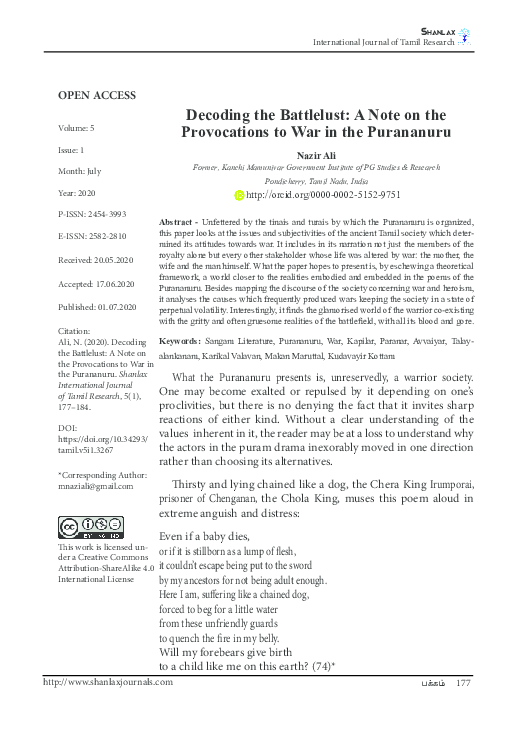 (PDF) OPEN ACCESS Decoding the Battlelust: A Note on the Provocations ...