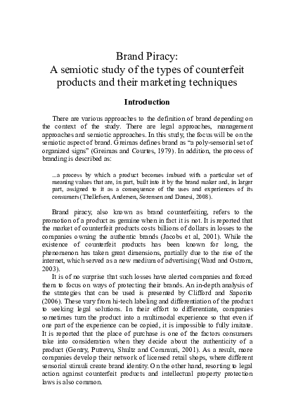 The effect of counterfeit products on luxury brands image