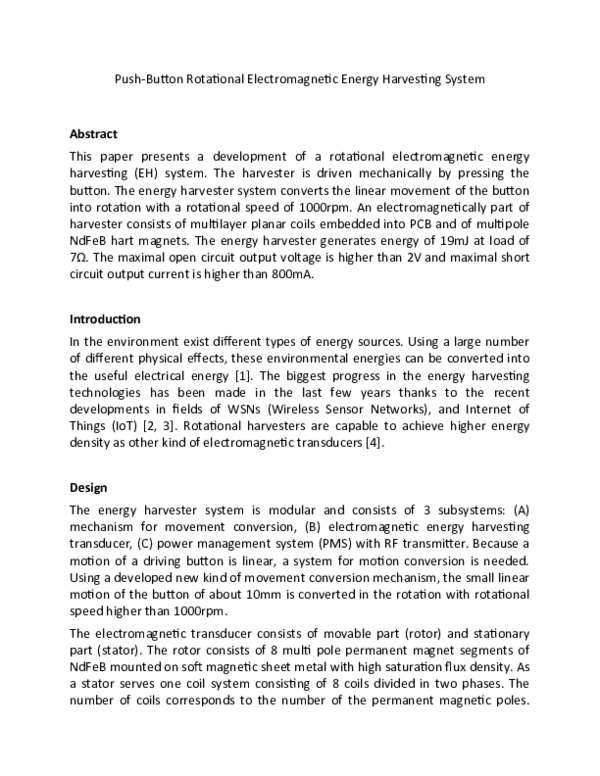 (DOC) Push-Button Rotational Electromagnetic Energy Harvesting System