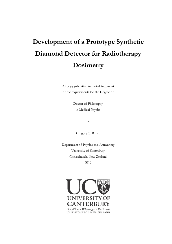 (PDF) Development of a Prototype Synthetic Diamond Detector for ...