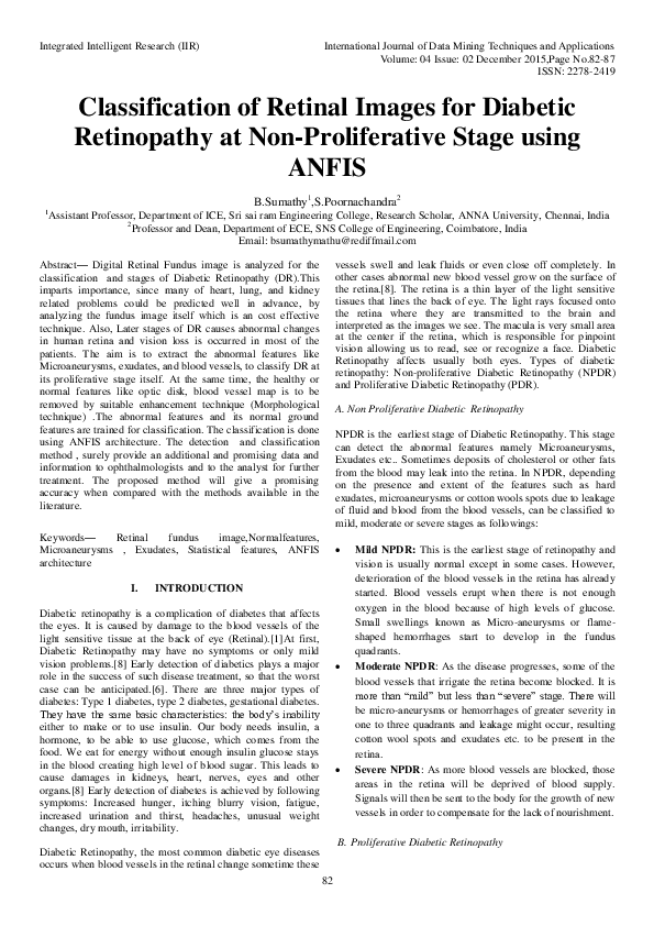 (PDF) Classification of Retinal Images for Diabetic Retinopathy at Non ...