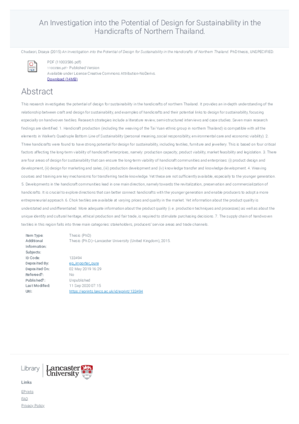 (PDF) An Investigation into the Potential of Design for Sustainability ...