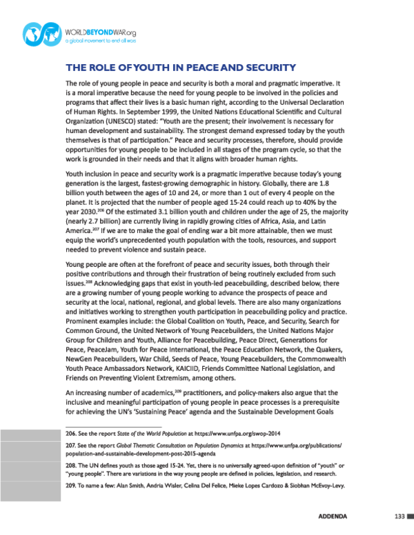 (PDF) The Role of Youth in Peace and Security