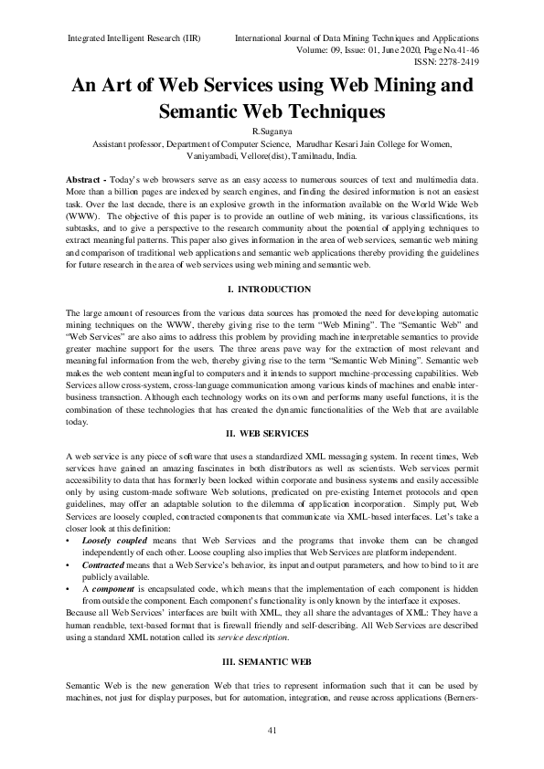(PDF) An Art of Web Services using Web Mining and Semantic Web Techniques