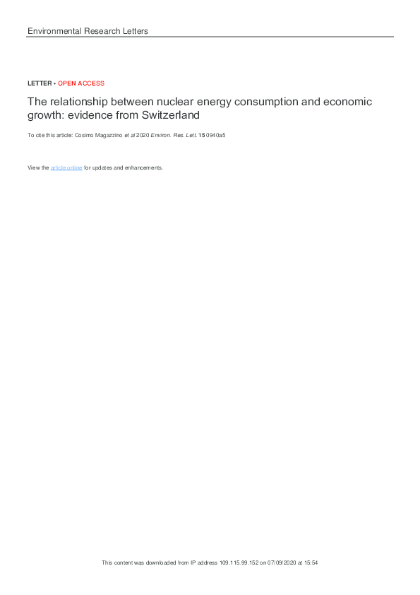 (PDF) The relationship between nuclear energy consumption and economic ...