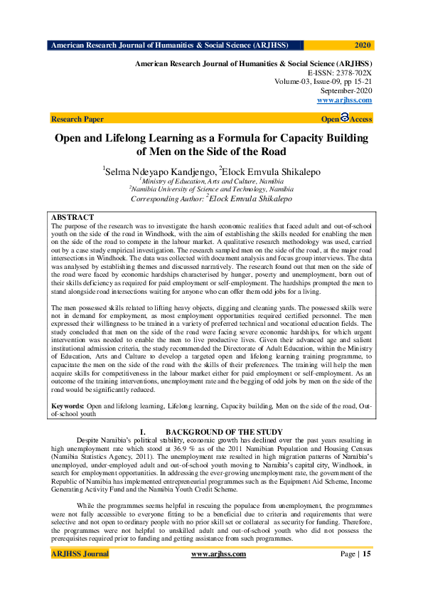 (PDF) Open and Lifelong Learning as a Formula for Capacity Building of ...
