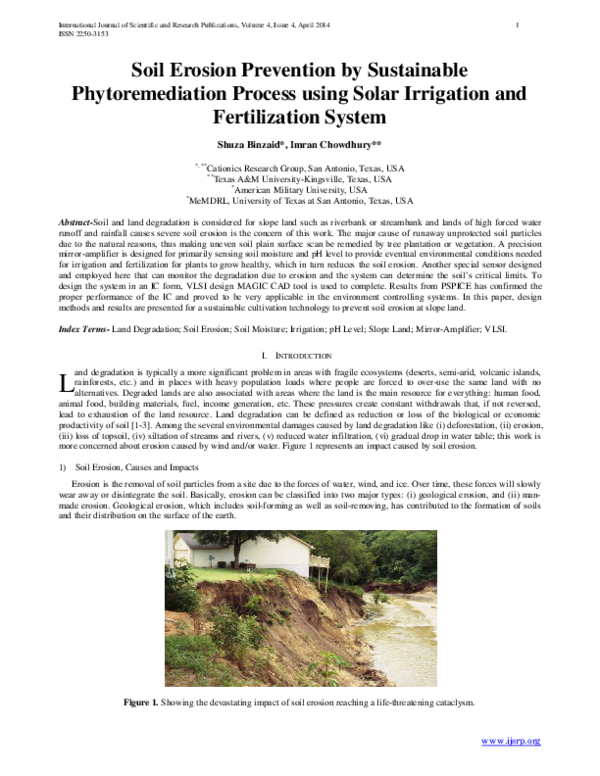 (PDF) Soil Erosion Prevention Sustainable Phytoremediation Process ...