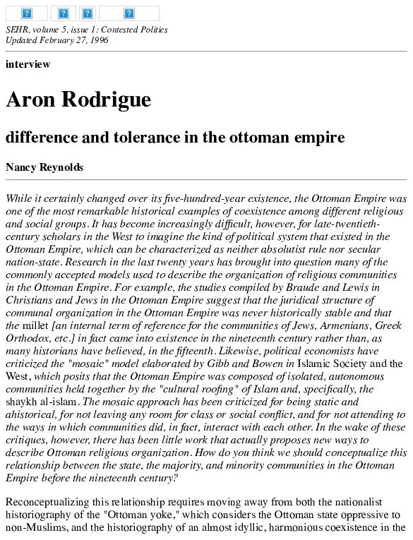 (PDF) Difference and and Tolerance in the Ottoman Empire Aron