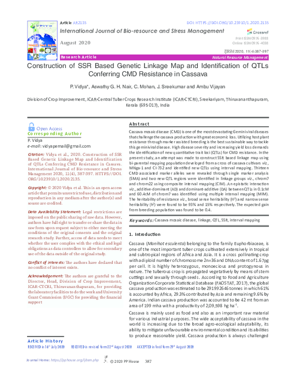 (PDF) Construction of SSR Based Genetic Linkage Map and Identification ...