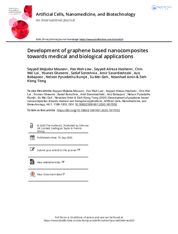 (PDF) Development of graphene based nanocomposites towards medical and ...