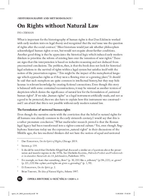 (PDF) On Rights without Natural Law, Opera historica 21 (2020), 1, pp ...
