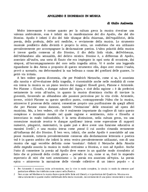  PDF APOLLINEO E DIONISIACO IN MUSICA Di Giulio Andreetta Giulio 