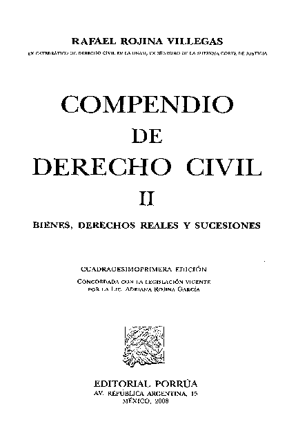 (PDF) Compendio de derecho civil ii. bienes derechos reales y