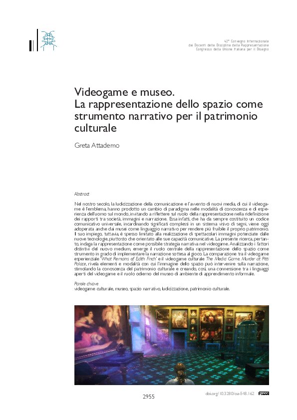 (PDF) Videogame and Museum. The Spatial Representation as a Narrative ...