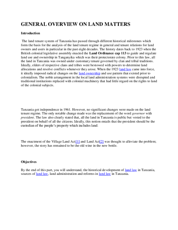 (PDF) LAND LAW NOTES Mr. Karim G . Mussa Academia.edu