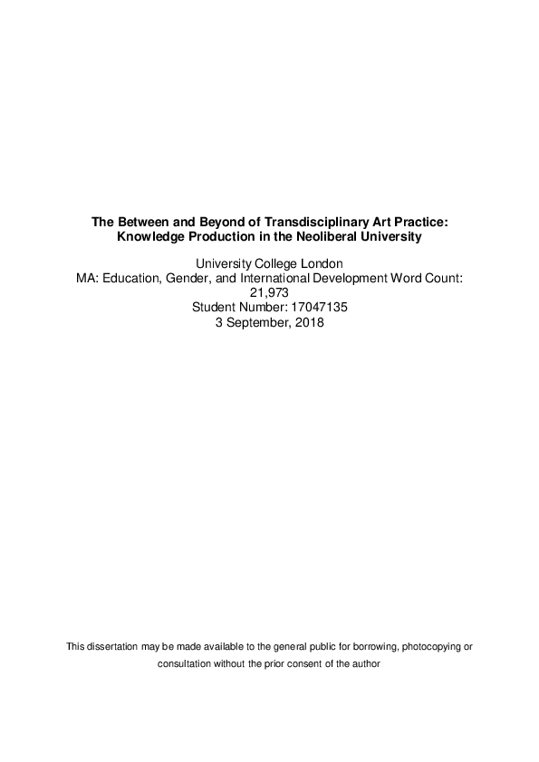 (PDF) Dissertation Research The between and beyond of transdisciplinary ...