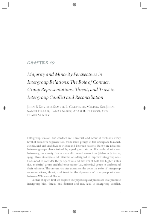 (PDF) Majority and Minority Perspectives in Intergroup Relations: The ...