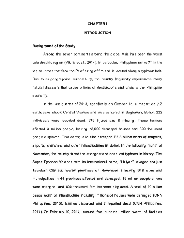 (DOC) CHAPTER I INTRODUCTION Background of the Study | Floramae Abrera ...
