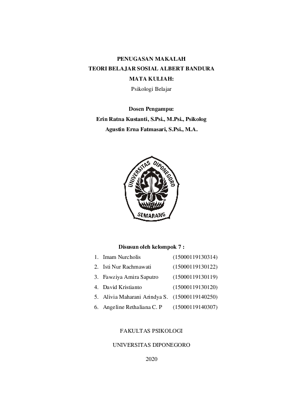 pdf penugasan makalah teori belajar sosial albert bandura mata kuliah