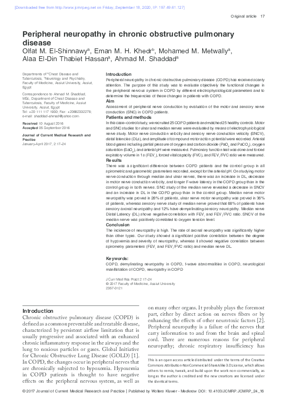 (PDF) Cognitive dysfunction in chronic obstructive pulmonary disease