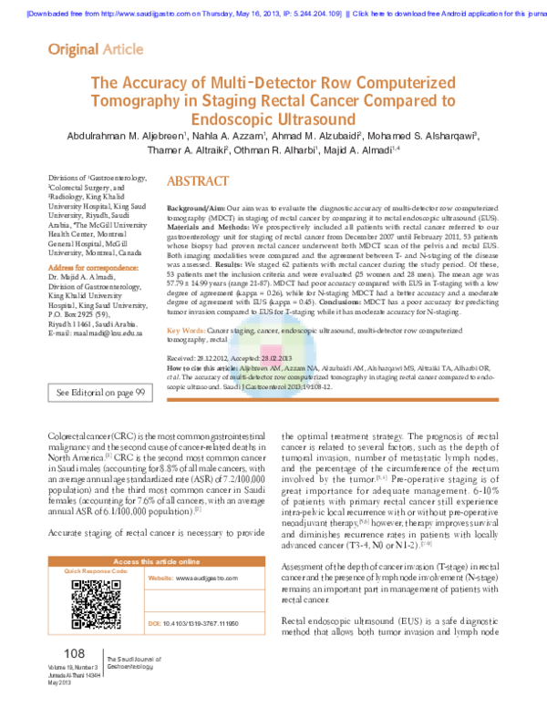 (PDF) The accuracy of multi-detector row computerized tomography in ...