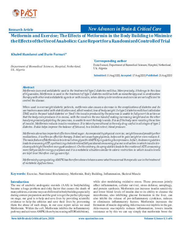 (PDF) Metformin and Exercise; The Effects of Metformin in the Body ...