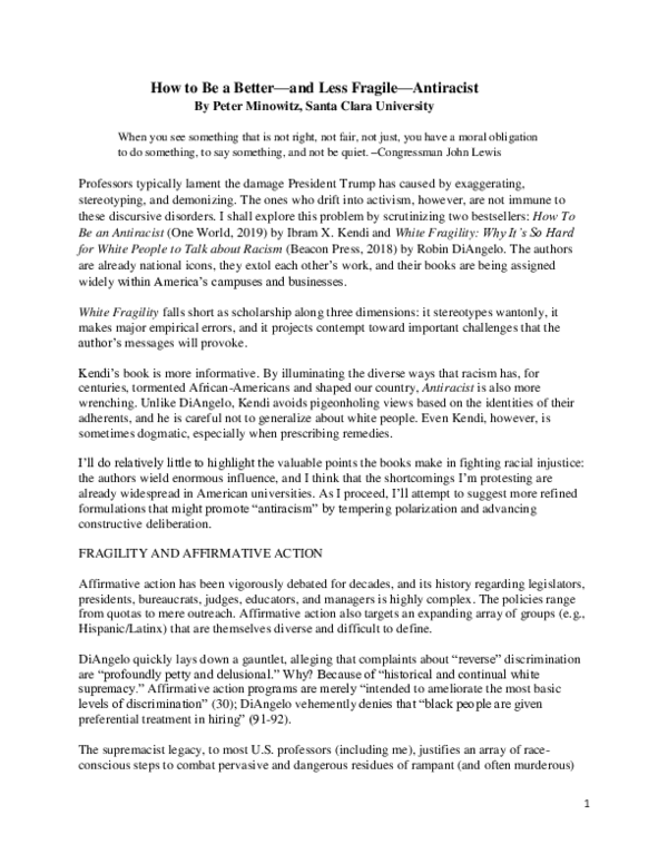 (PDF) How to Be a Better--and Less Fragile--Antiracist