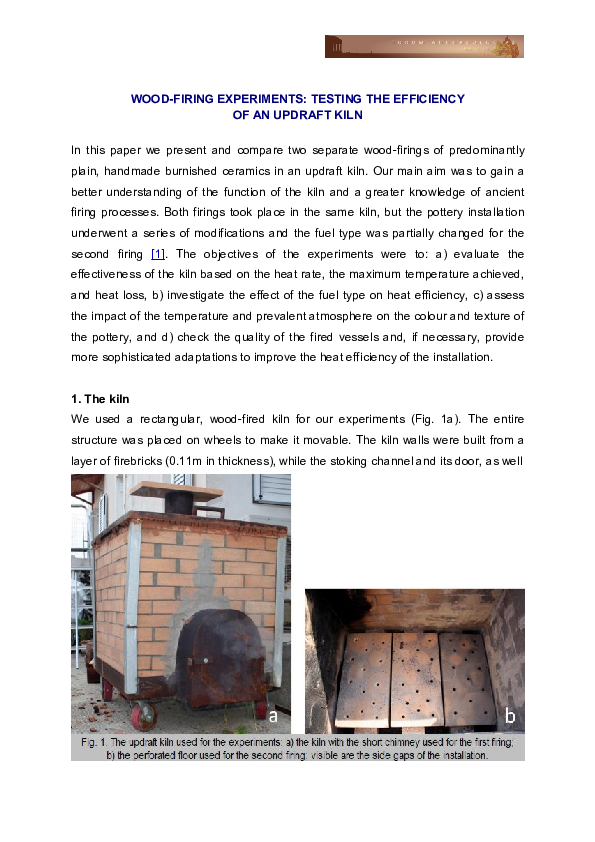 (PDF) Woodfiring Experiments Testing the Efficiency of an Updraft