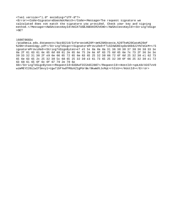 (PDF) Inference from absence: the case of archaeology