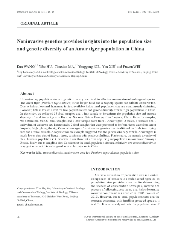 (PDF) Noninvasive genetics provides insights into the population size ...