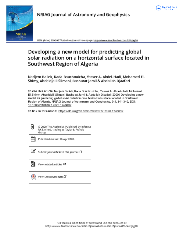 (PDF) Developing a new model for predicting global solar radiation on a ...