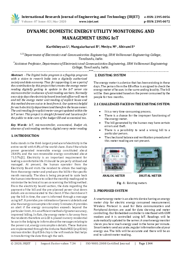 Image showcasing (PDF) IRJET- DYNAMIC DOMESTIC ENERGY UTILITY MONITORING AND MANAGEMENT ...