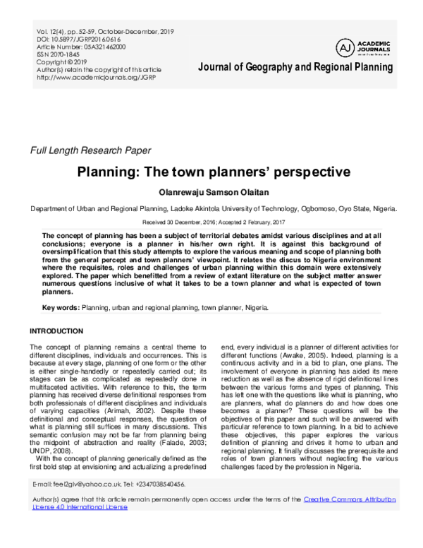 (PDF) Journal of Geography and Regional Planning