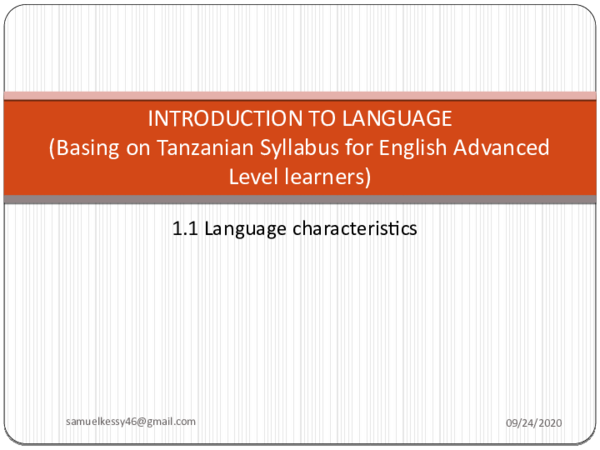 (PPT) INTRODUCTION TO LANGUAGE