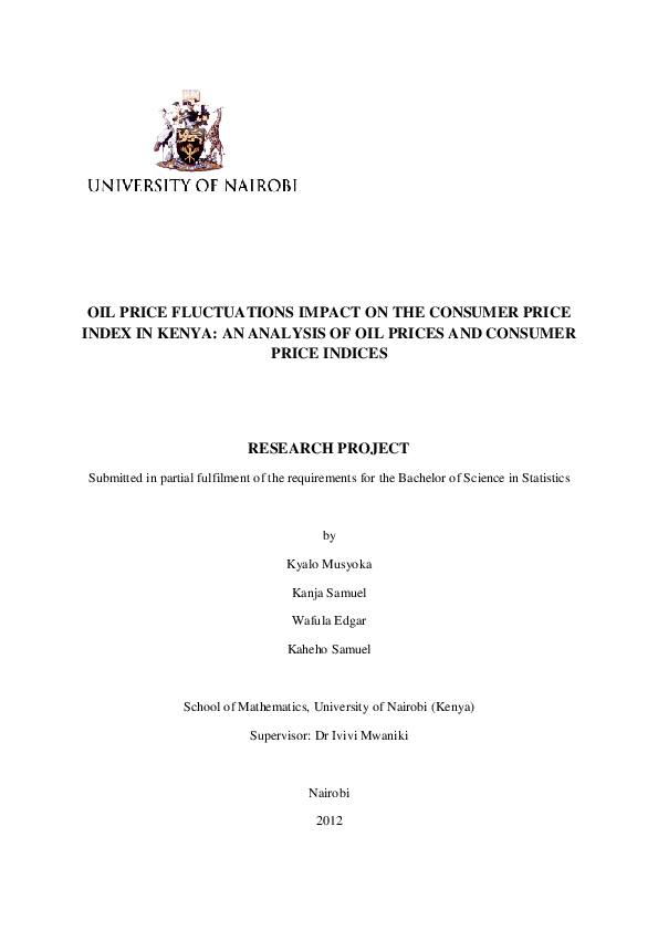(PDF) Impact of Oil Price Fluctuations on the Consumer Price Index in Kenya