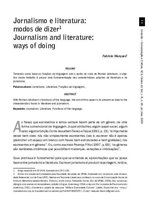 O Que é Literatura Jornalística O Que é Literatura Jornalística