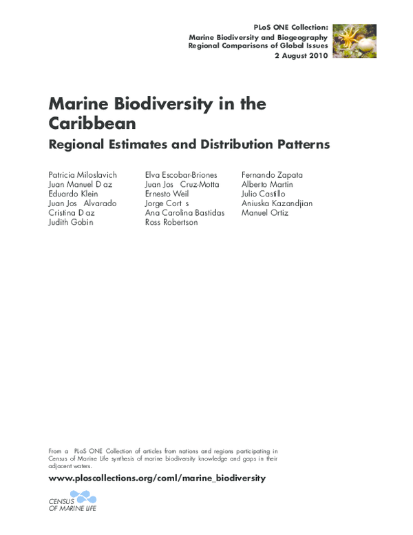 (PDF) Marine Biodiversity in the Caribbean: Regional Estimates and ...