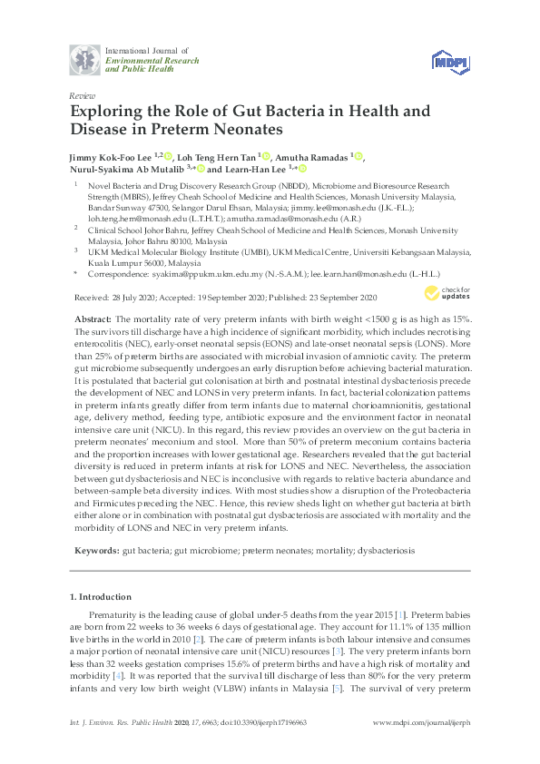 (PDF) Exploring the Role of Gut Bacteria in Health and Disease in ...