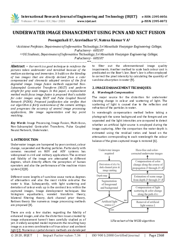 (PDF) IRJET- UNDERWATER IMAGE ENHANCEMENT USING PCNN AND NSCT FUSION