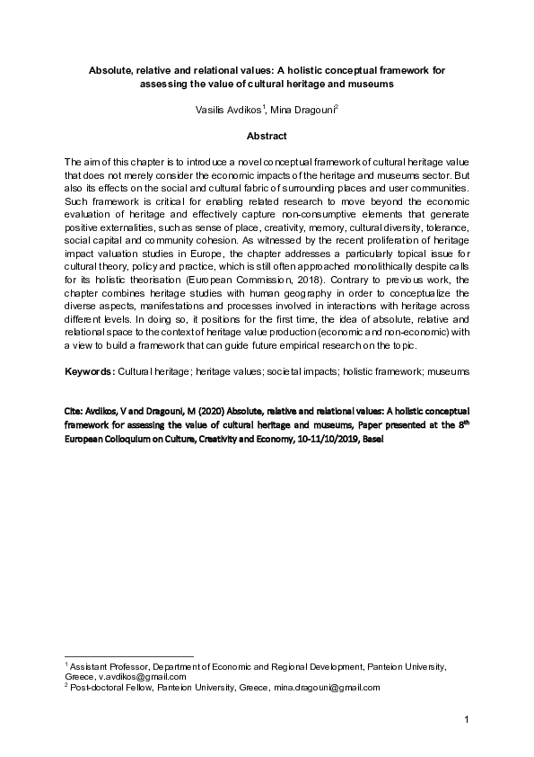 (PDF) Absolute, relative and relational values: A holistic conceptual ...